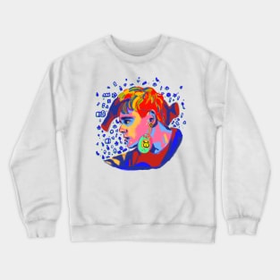 awsten knight rainbow tamagotchi portrait (round) Crewneck Sweatshirt